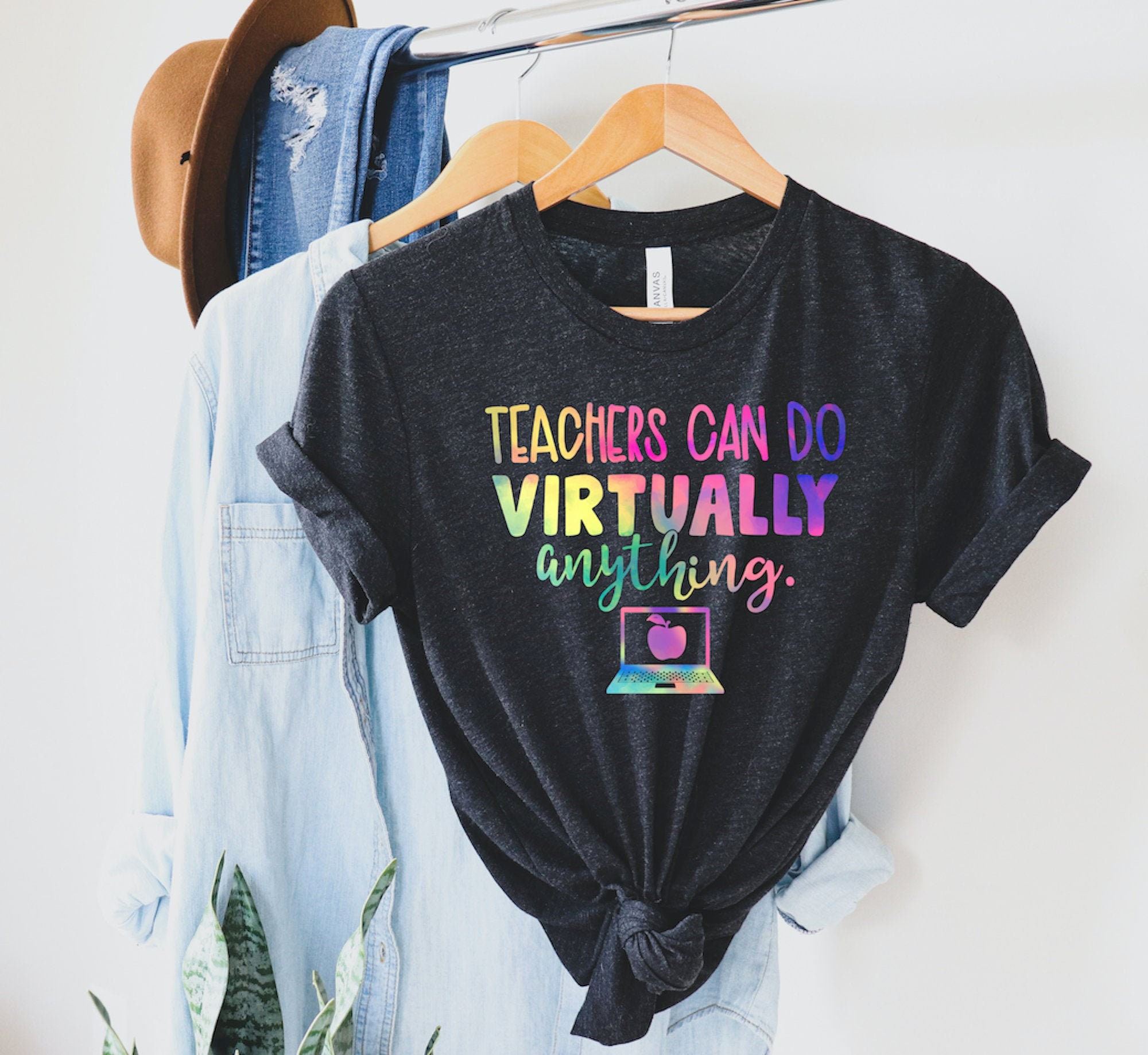 Awesome Teachers Can Do Virtually Anything Quarantine T-shirt Teacher Shirt Gift For Teacher Back To School T-shirt Virtually Learning Tee Tee 