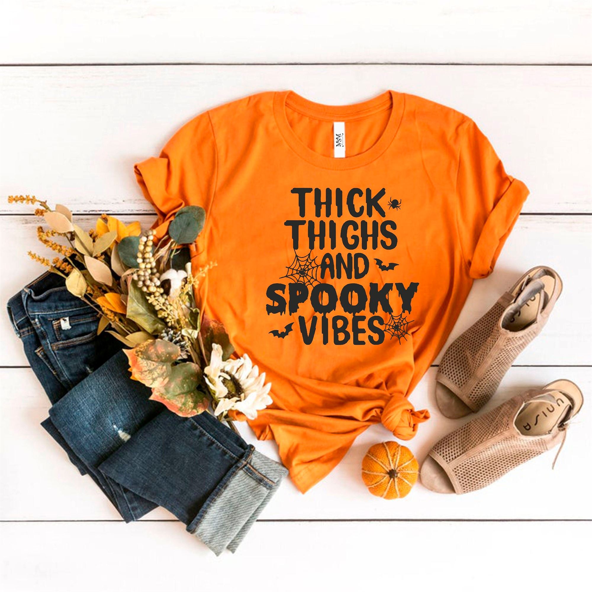 Amazing Thick Thighs And Spooky Vibes Halloween Shirt Halloween Shirts Halloween T-shirt Halloween Tee Halloween Tees Funny Halloween Shirt 