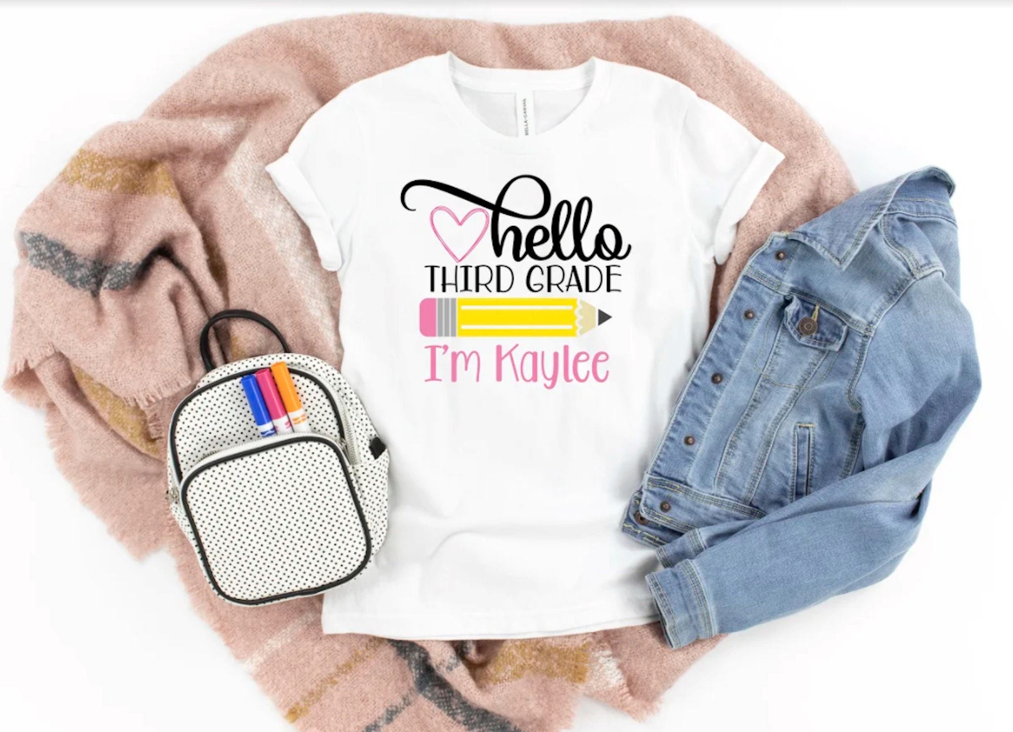 Great Third Grade Outfit Hello Third Grade Shirt First Day Of School Shirt Third Grade Tee Announcement Third Grade Tee Back To School Shirt 