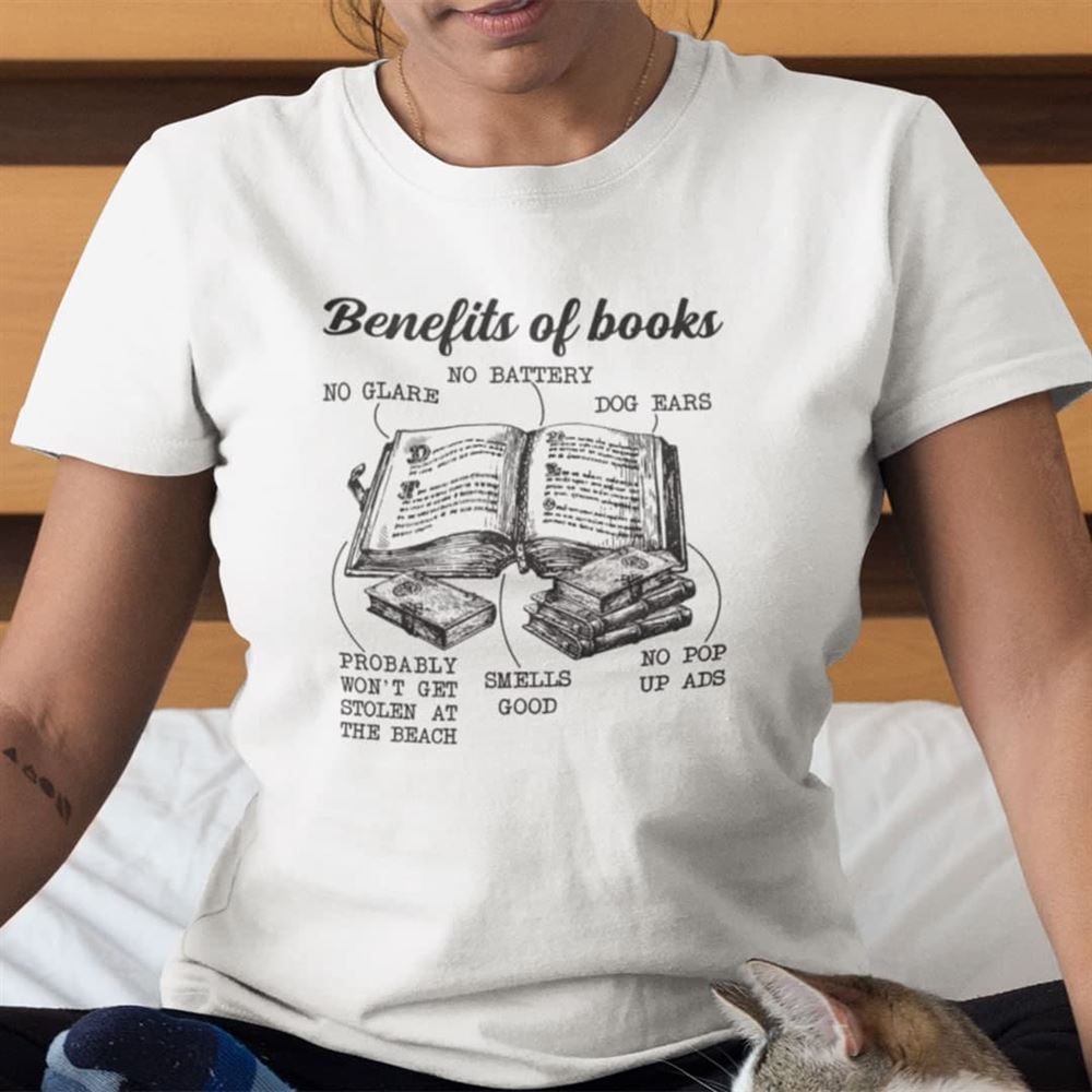 Promotions Benefits Of Books Shirt Book Lovers 
