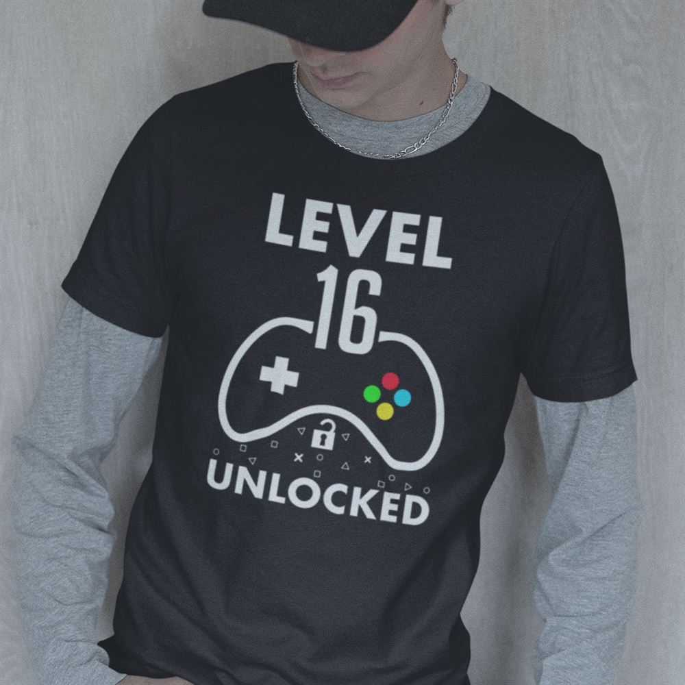 Interesting Level 16 Unlocked 16th Birthday Gaming Shirt 