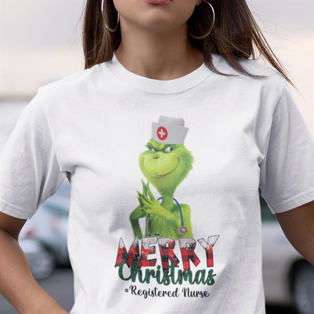 Attractive Merry Christmas Registered Nurse Shirt 