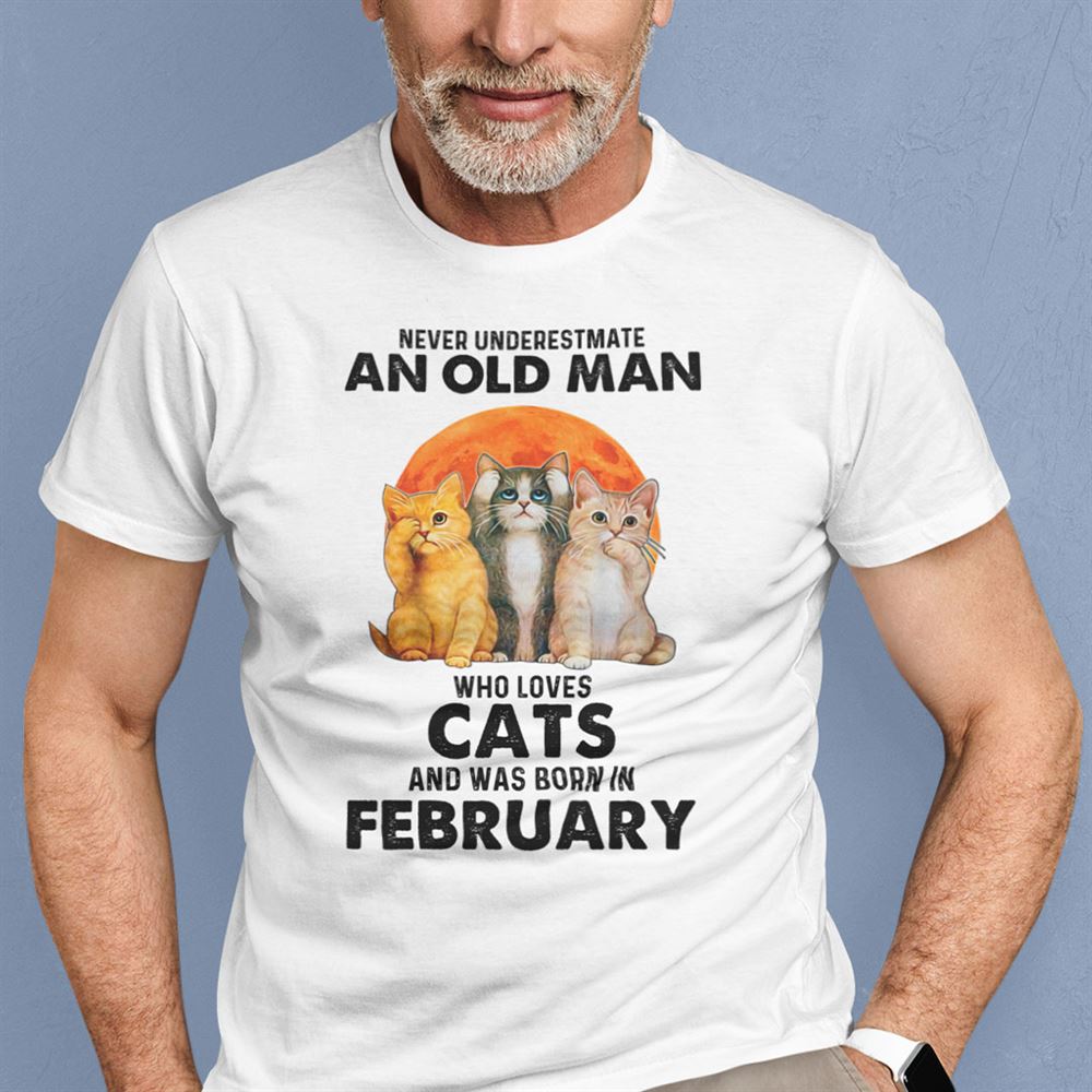 Gifts Never Underestimate An Old Man Who Loves Cat Shirt February 