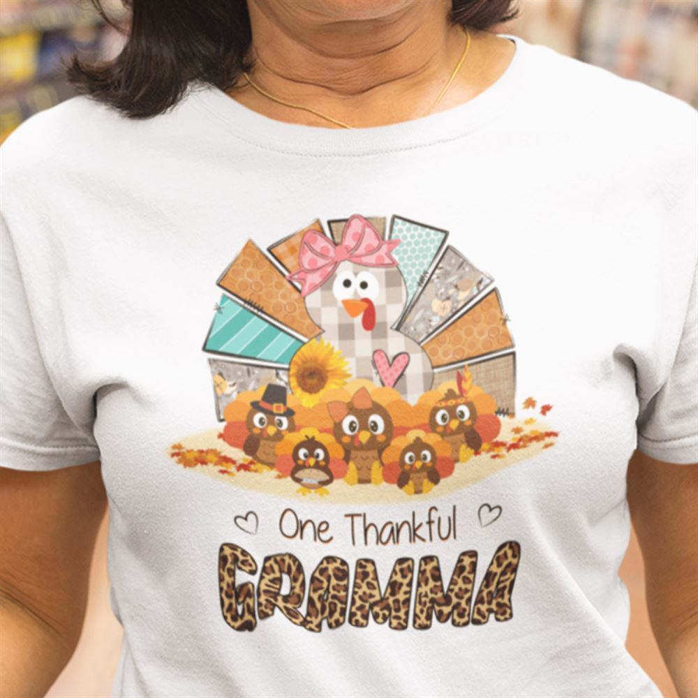 Promotions One Thankful Gramma Shirt Turkey Thanksgiving 