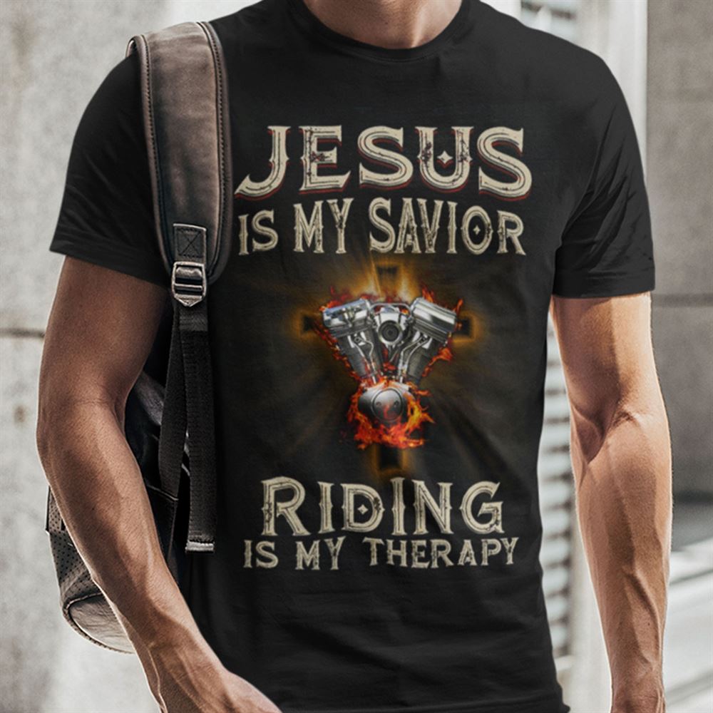 Promotions Riding Shirt Jesus Is My Savior Riding Is My Therapy Engine 