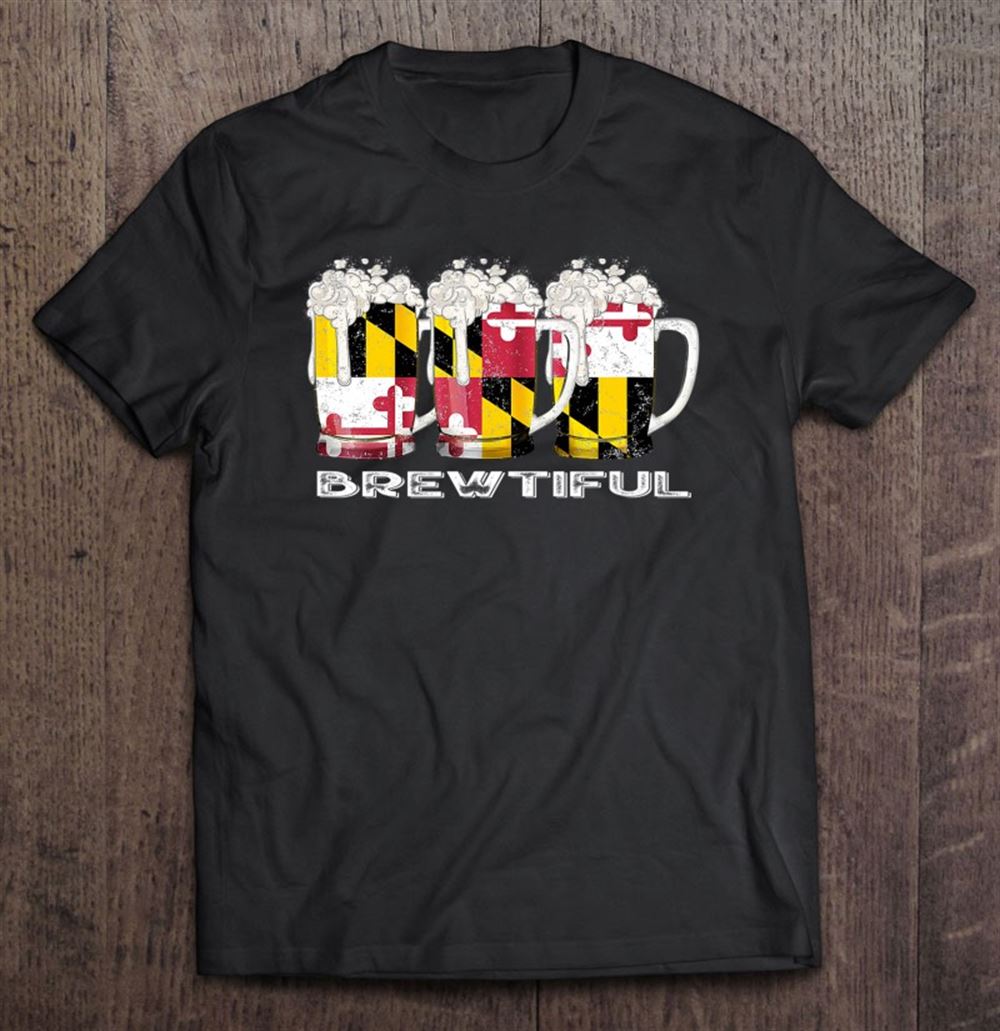 Gifts Beer Lover Funny Brewtiful Md Maryland State Flag 
