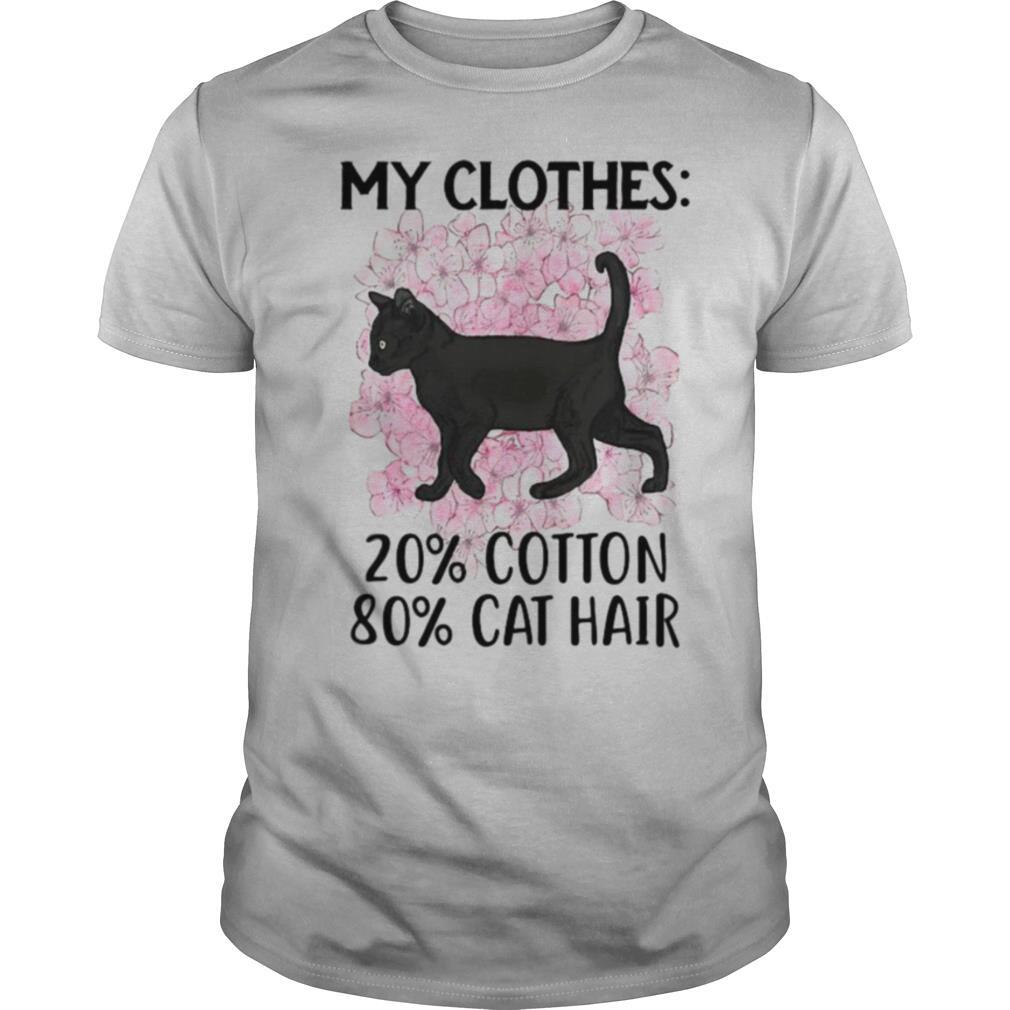 High Quality Black Cat And Cherry Blossom My Clothes 20% Cotton 80% Cat Hair Shirt 