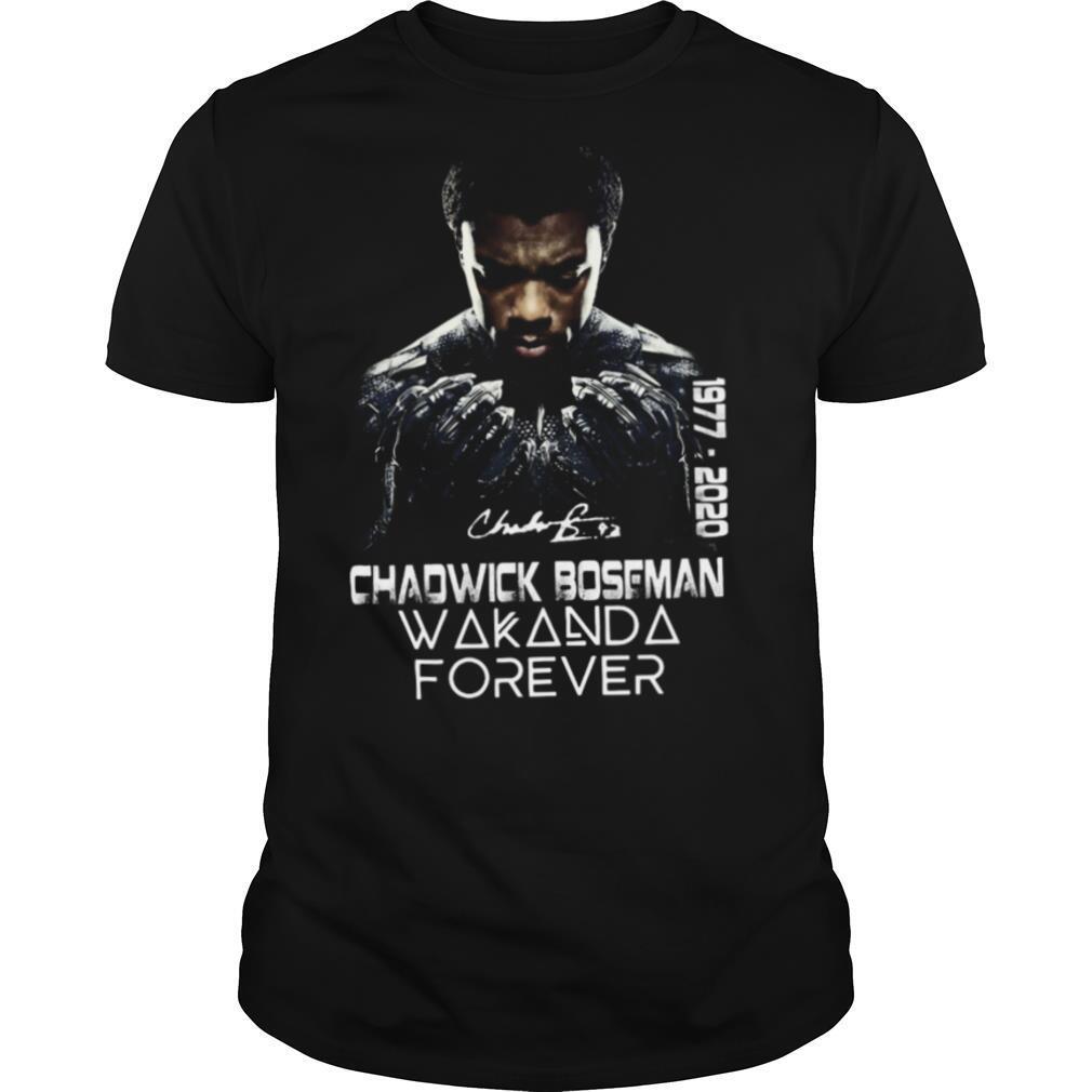 Happy Black Panther Rip Chadwick Boseman 1977 2020 Wakanda Forever Signature Shirt 