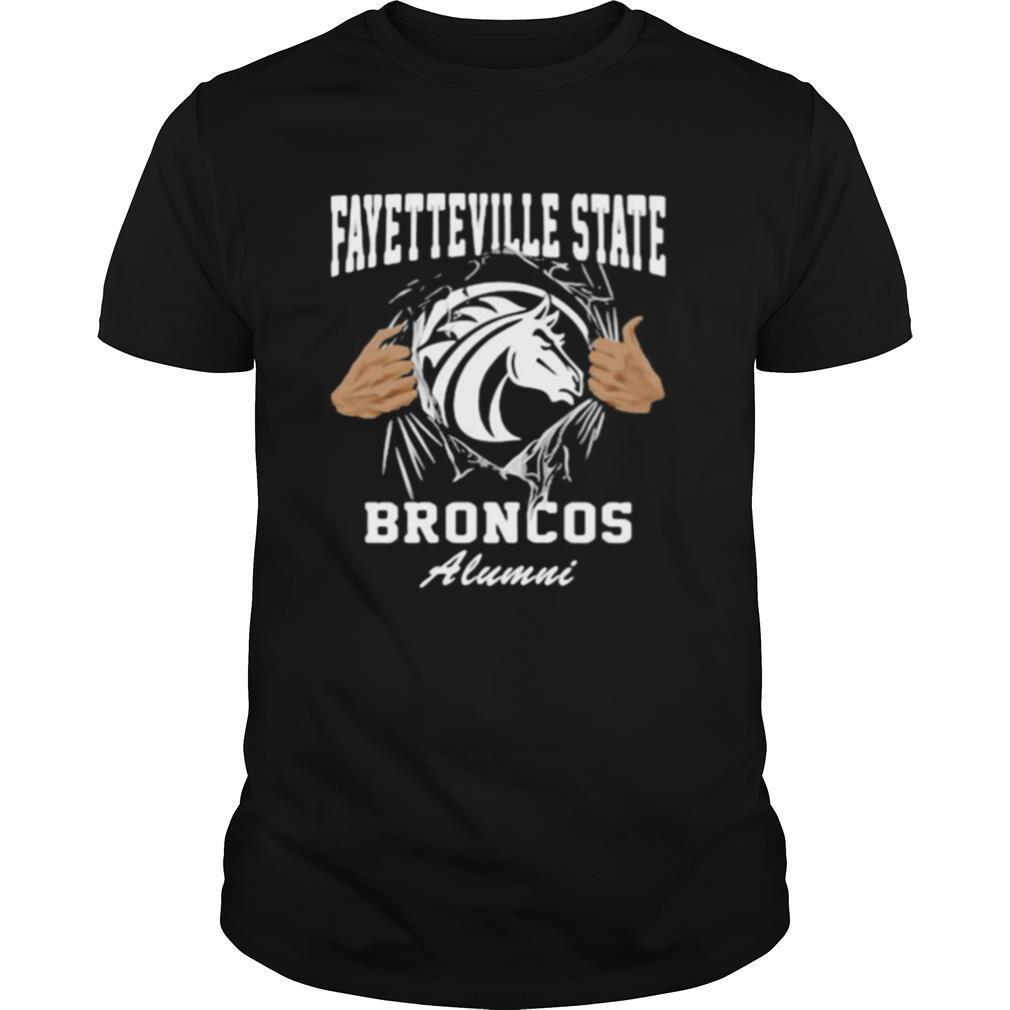 Interesting Blood Inside Fayetteville State Broncos Alumni Shirt 
