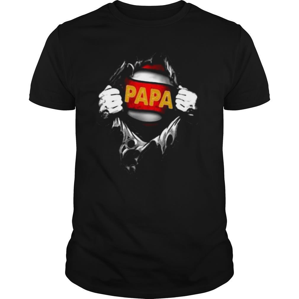 Best Blood Inside Me Papa Superhero Tear Shirt 