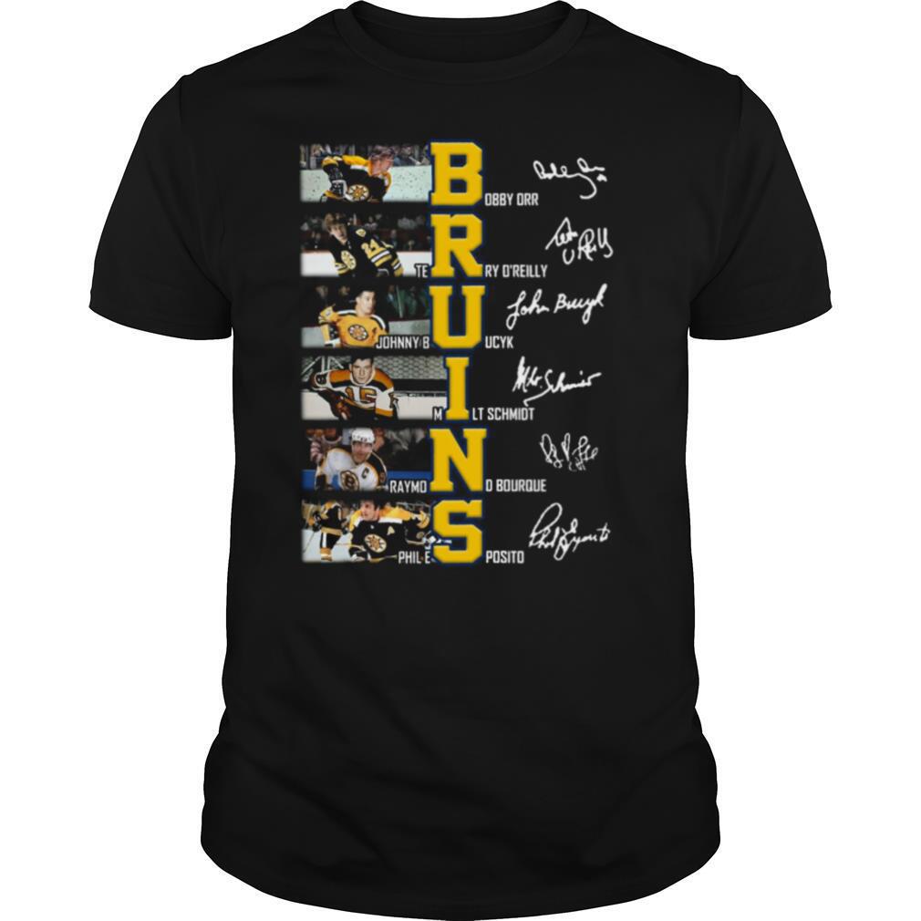 Amazing Bruins Bobby Orr Gerry Oreilly Johnny Bucyk Signatures Shirt 