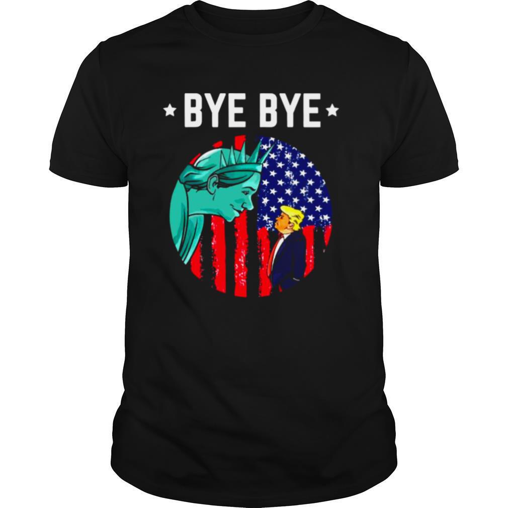 Special Bye Bye Trump 2020 Trump Democratic Funny Vintage American Flag Shirt 