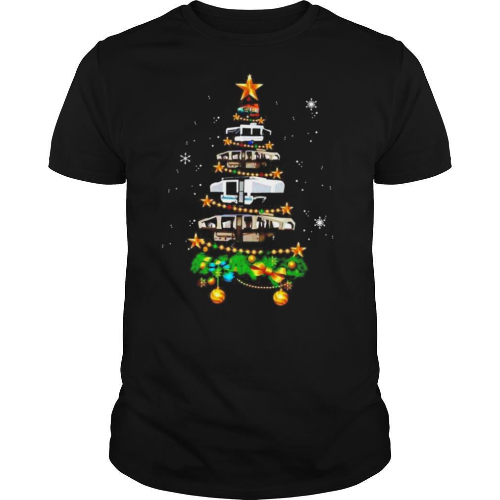 Happy Camping Car Christmas Tree Shirt 