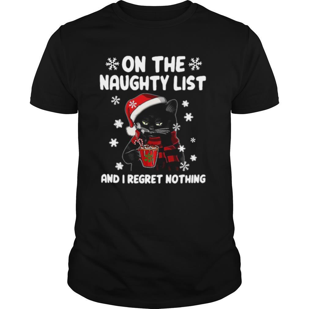 Gifts Cat Grumpy On The Naughty List And I Regret Nothing 2020 Christmas Shirt 