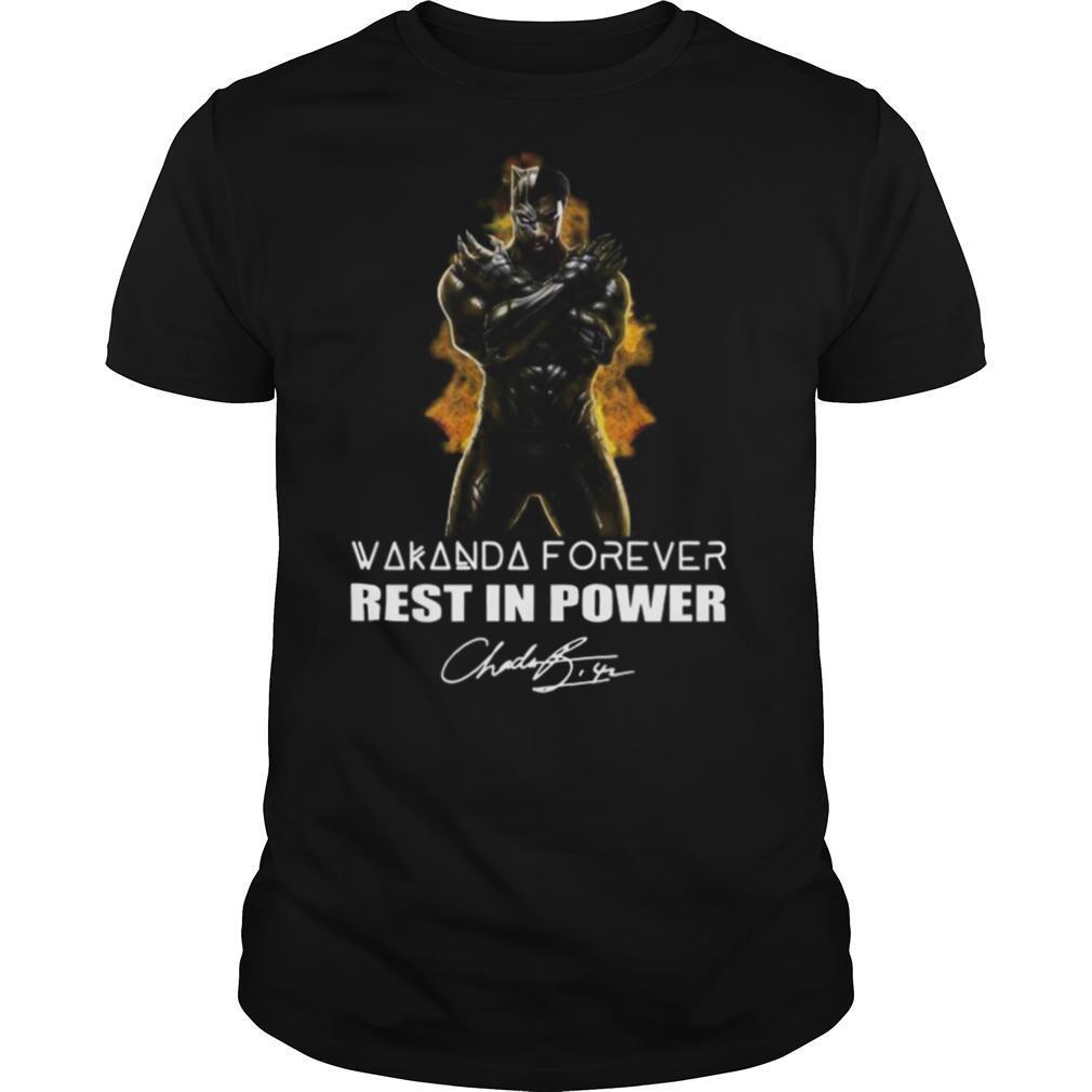 Amazing Chadwick Boseman Wakanda Forever Rest In Power Signature Shirt 