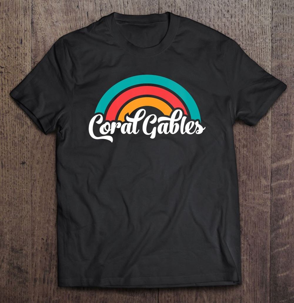 Interesting Coral Gables Fl Retro Script Design With Rainbow 