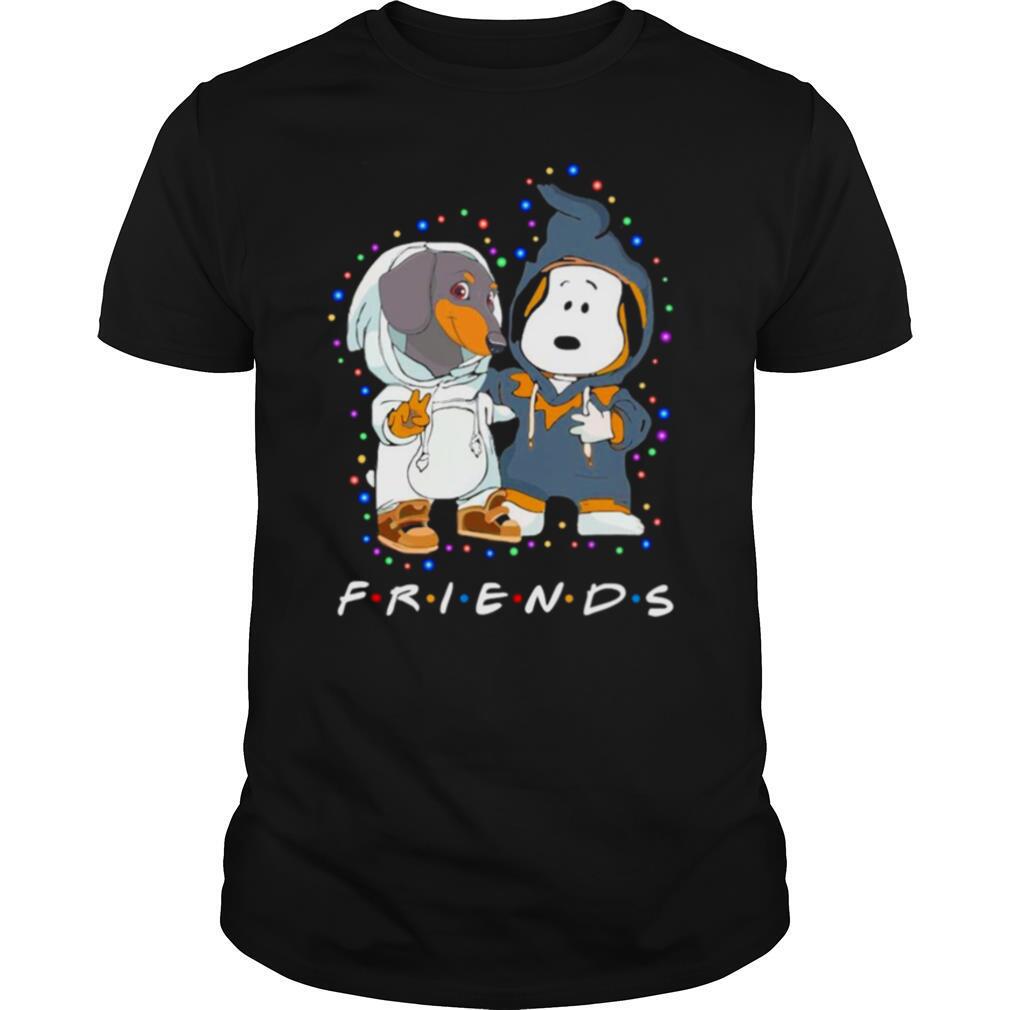 Happy Dachshund And Snoopy Friends Christmas Light Shirt 