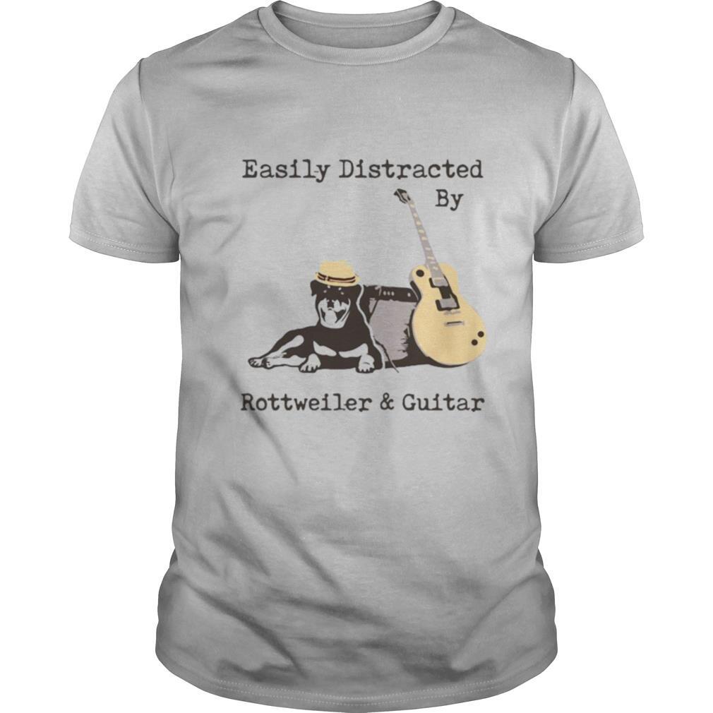 Promotions Easily Distracted By Wine Rottweiler And Guitar Shirt 