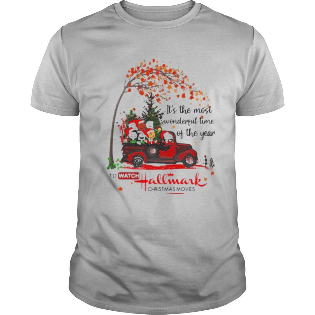 Limited Editon Its The Most Wonderful Time Of The Year To Watch Hallmark Christmas Movies The Peanuts Leaves Tree Shirt 