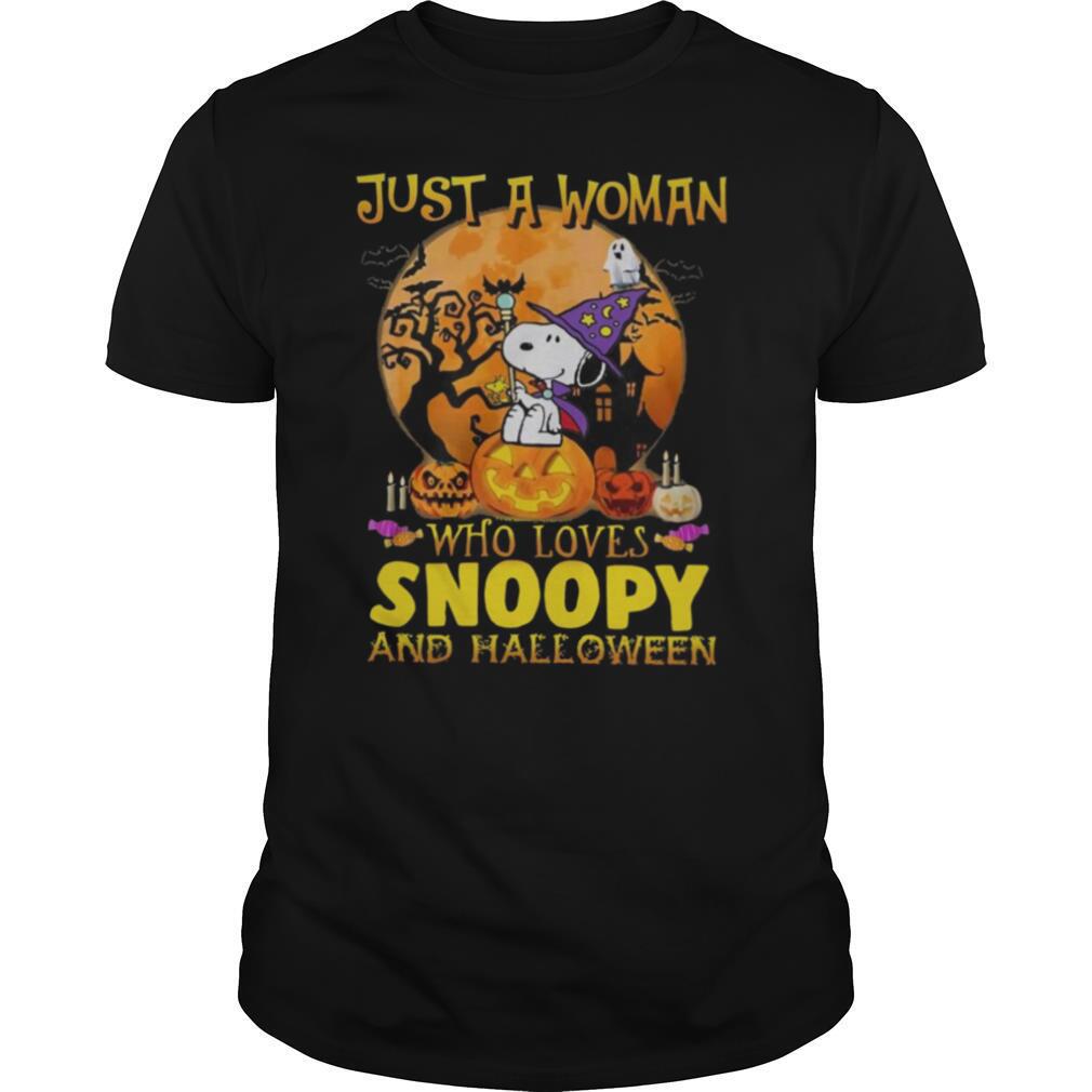 Limited Editon Just A Woman Who Loves Snoopy And Halloween Shirt 