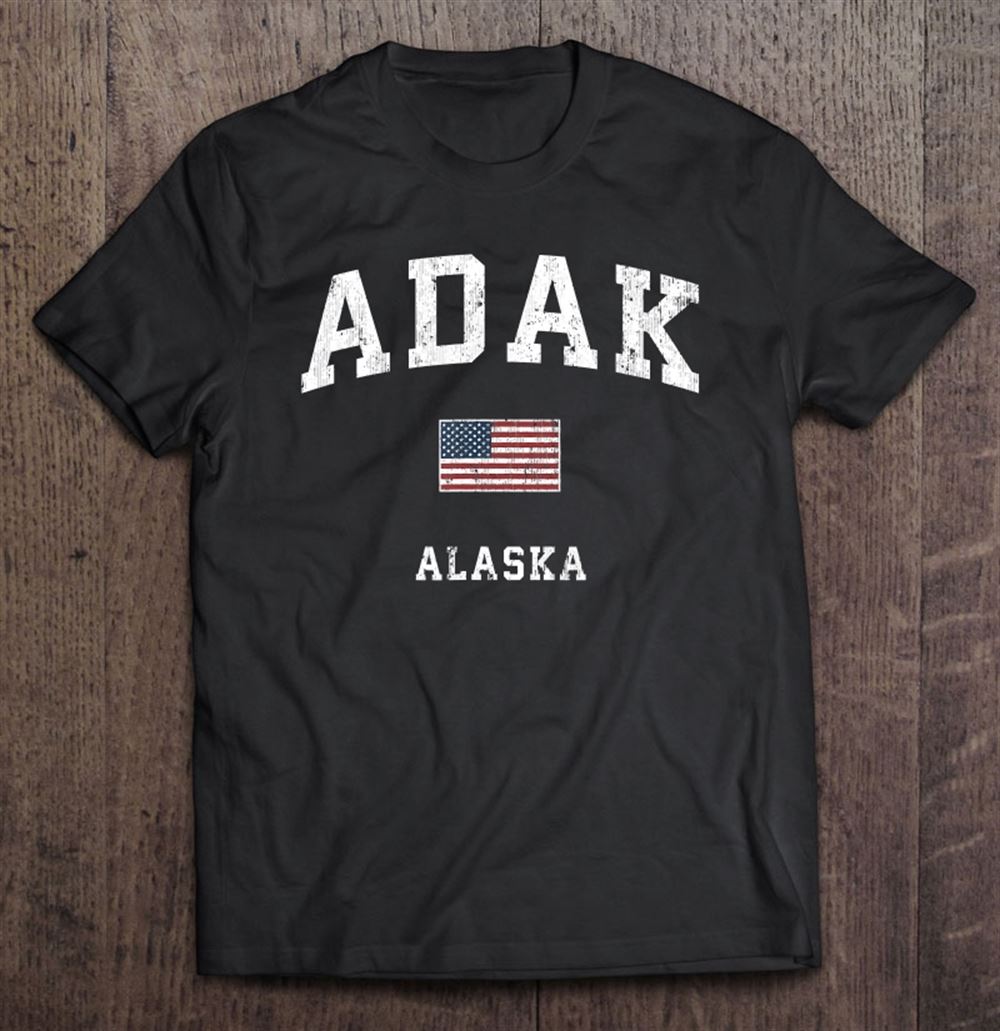 High Quality Adak Alaska Ak Vintage American Flag Sports Design 