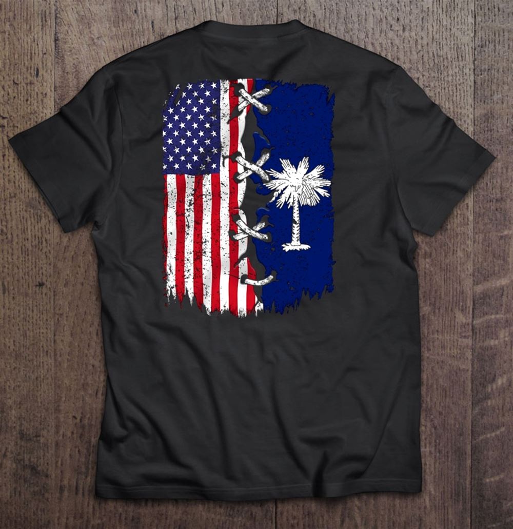 Awesome American And South Carolina Flag 