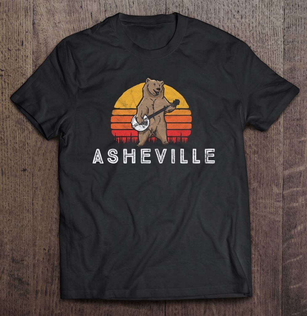 Awesome Asheville Nc Bluegrass Banjo Bear Funny Retro 