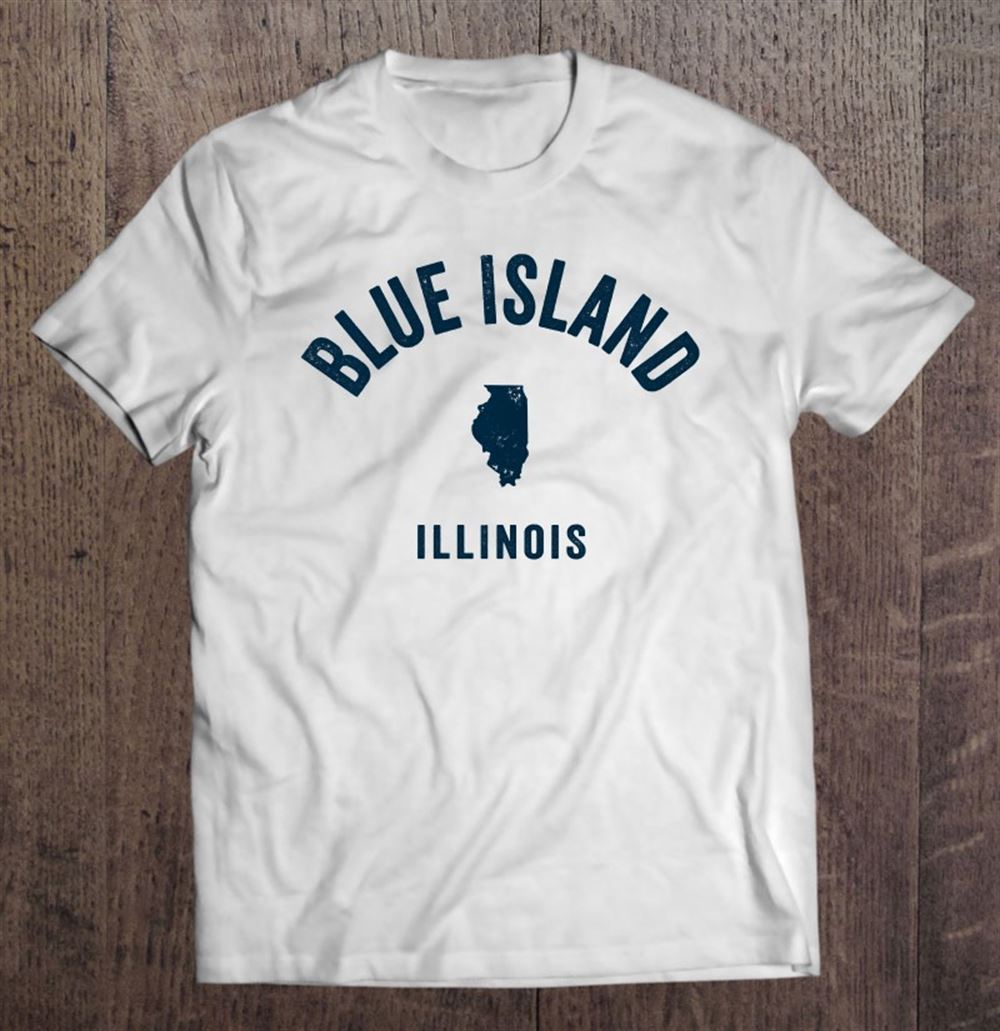 Great Blue Island Illinois Il Vintage 70s Sports Design Navy Print 