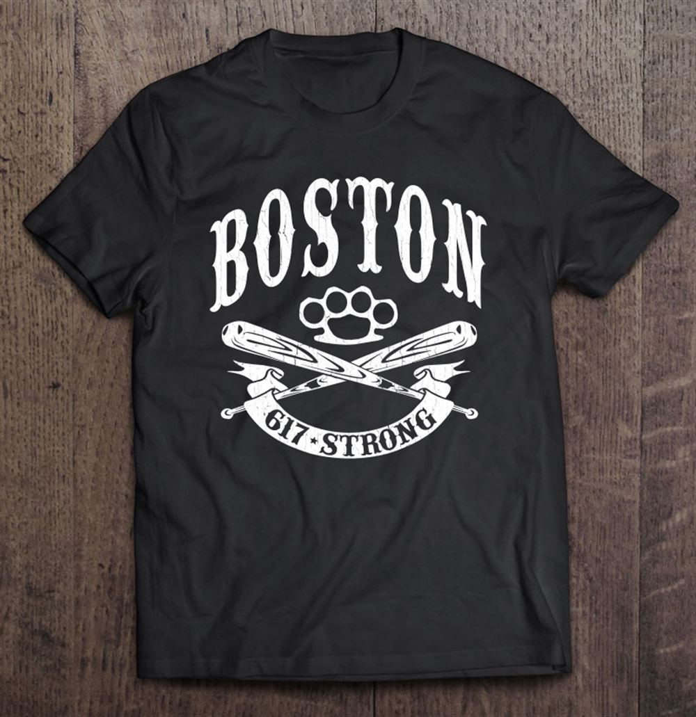 Happy Boston 617 Strong Vintage Distressed Look 