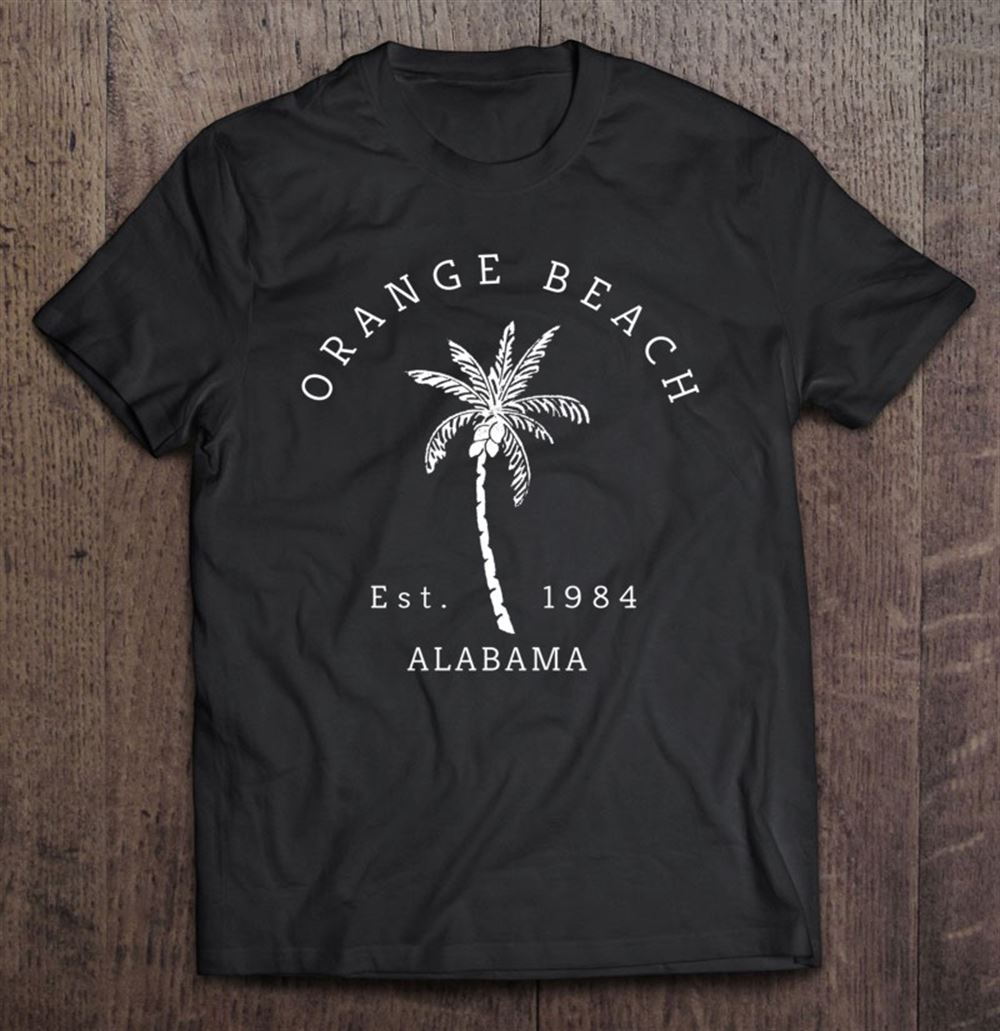 Great Fun Retro Orange Beach Alabama Novelty Palm Tree Graphic Art 