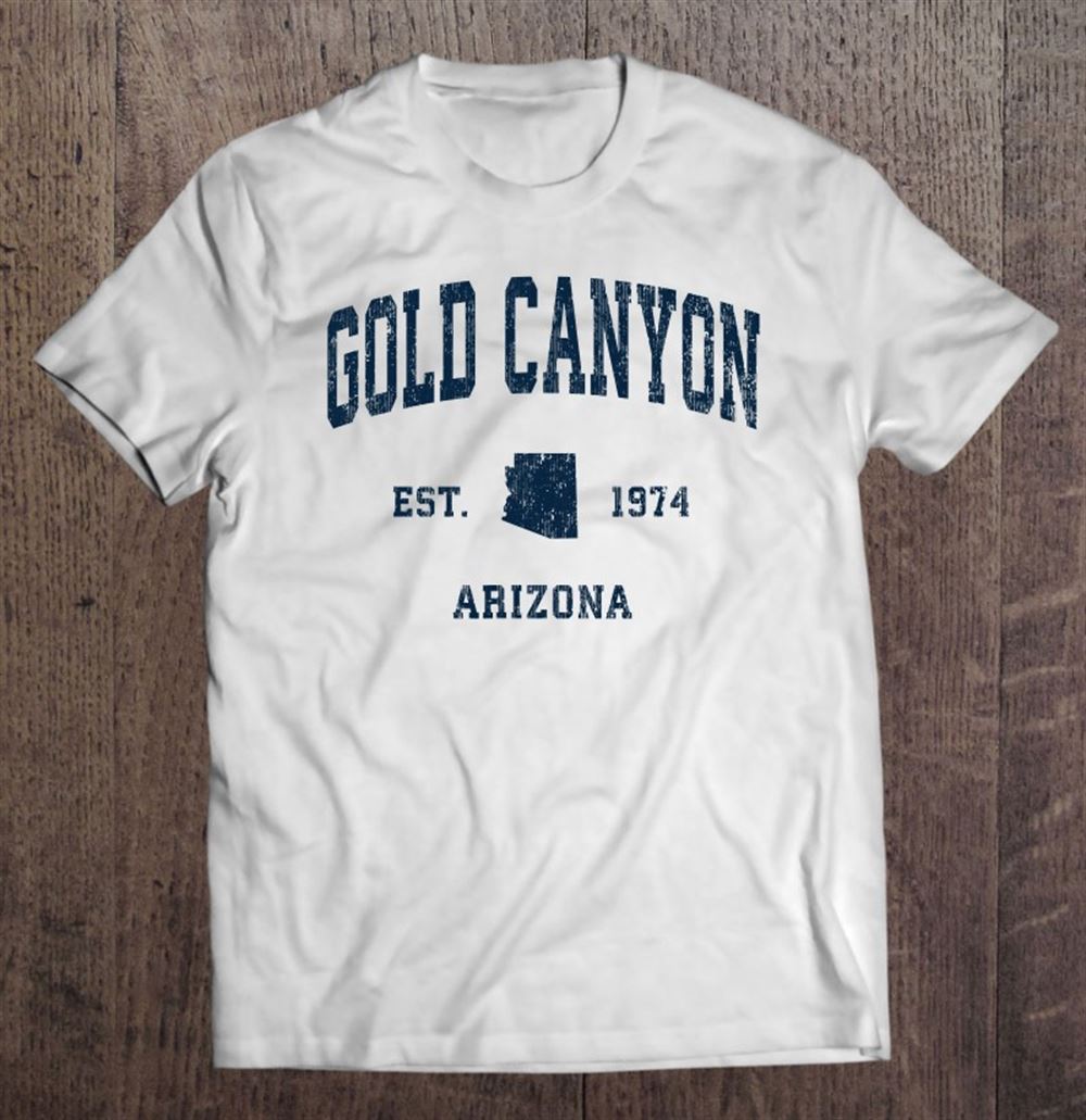 High Quality Gold Canyon Arizona Az Vintage Athletic Navy Sports Design 