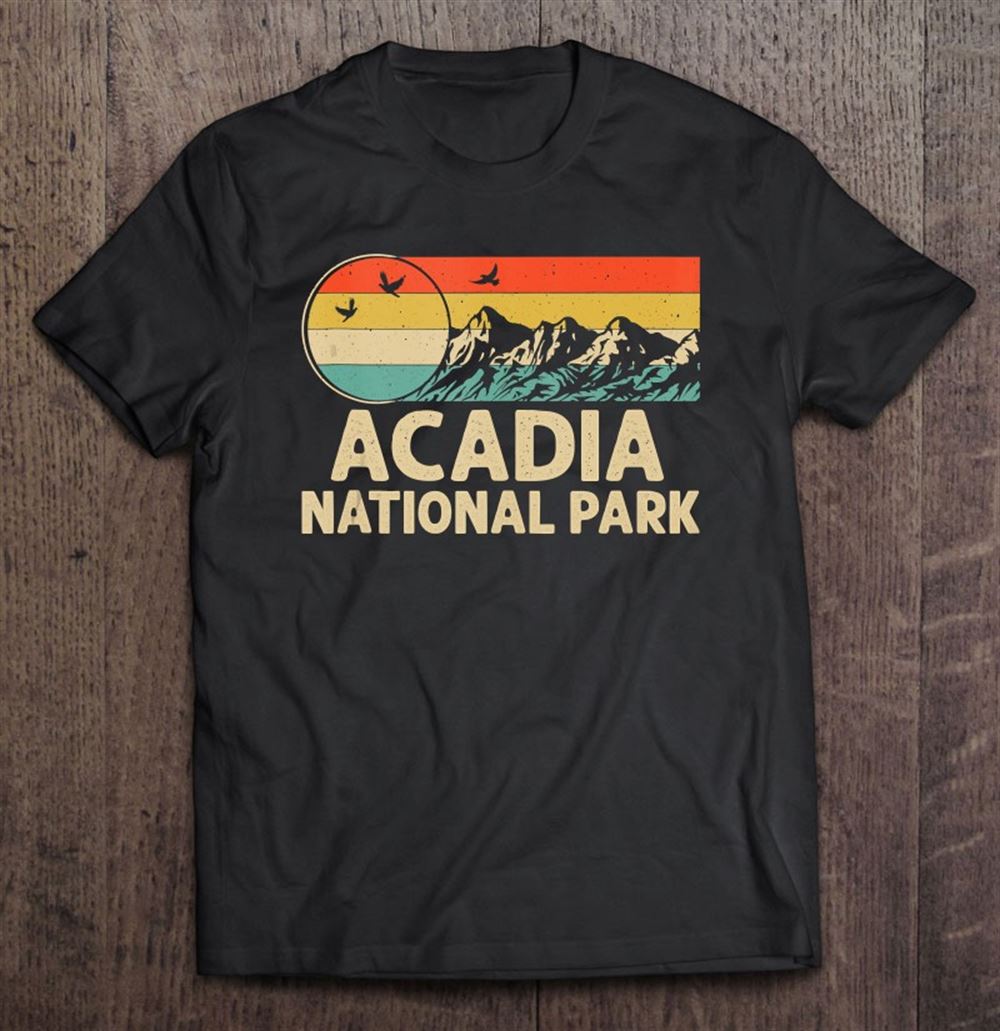 High Quality Hiking Camping Lover Retro Style Acadia National Park 