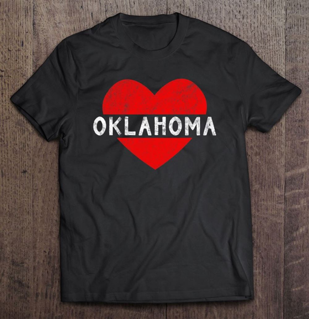 Great I Love Oklahoma Usa State Retro Vintage Heart Gift 