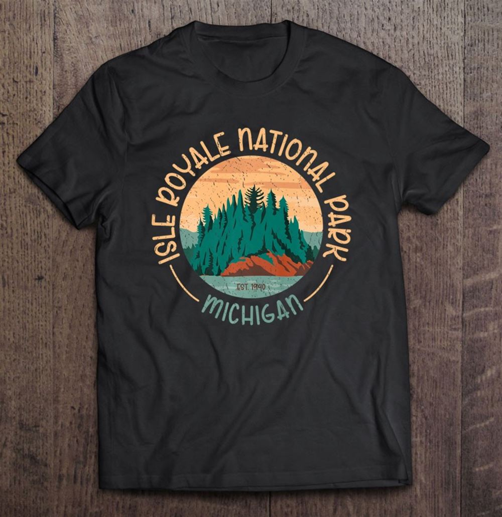 Amazing Isle Royale Michigan National Park Tshirts Moose Sillhouete 