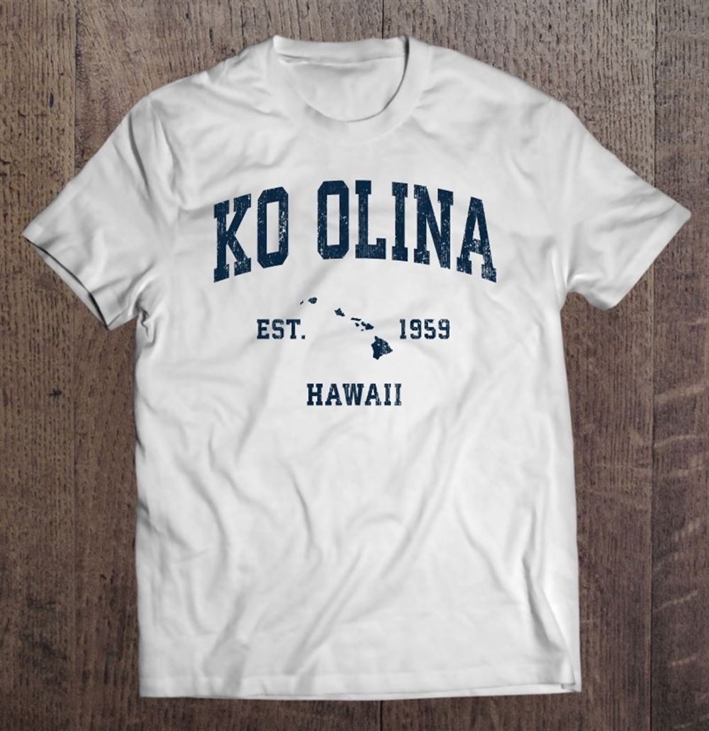 High Quality Ko Olina Hawaii Hi Vintage Athletic Navy Sports Design 