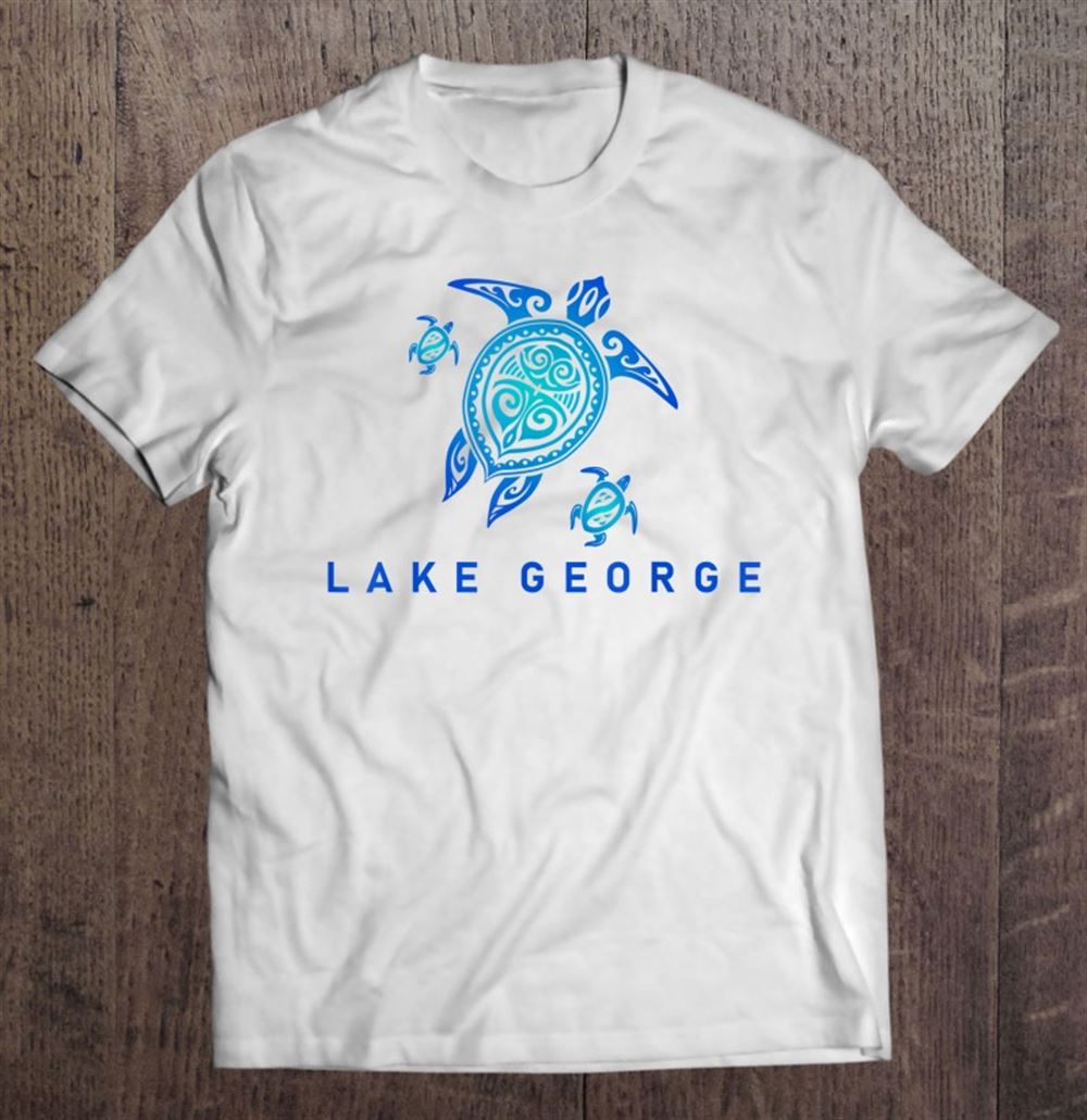 Happy Lake George New York Sea Blue Tribal Turtle 