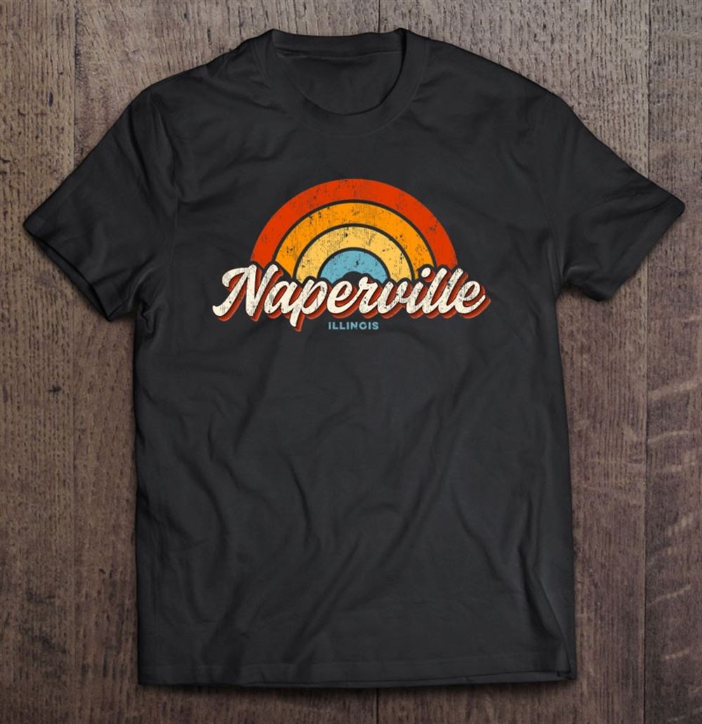 Happy Naperville Illinois Il Vintage Rainbow Retro 70s 