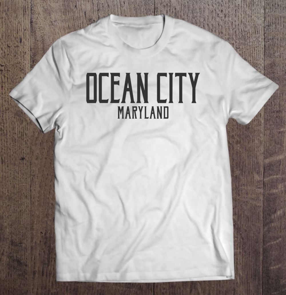 Limited Editon Ocean City Maryland Md Vintage Text Black With Black Print 