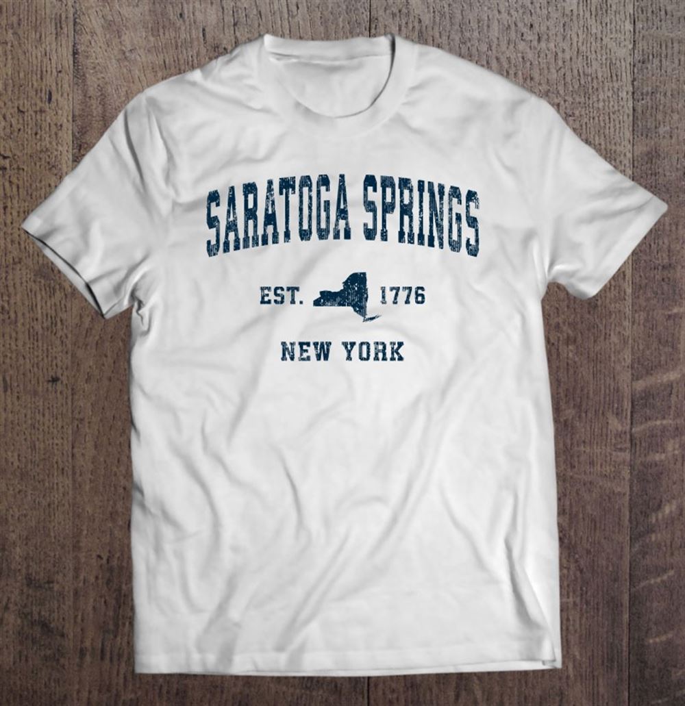 Great Saratoga Springs New York Ny Vintage Sports Navy Print 