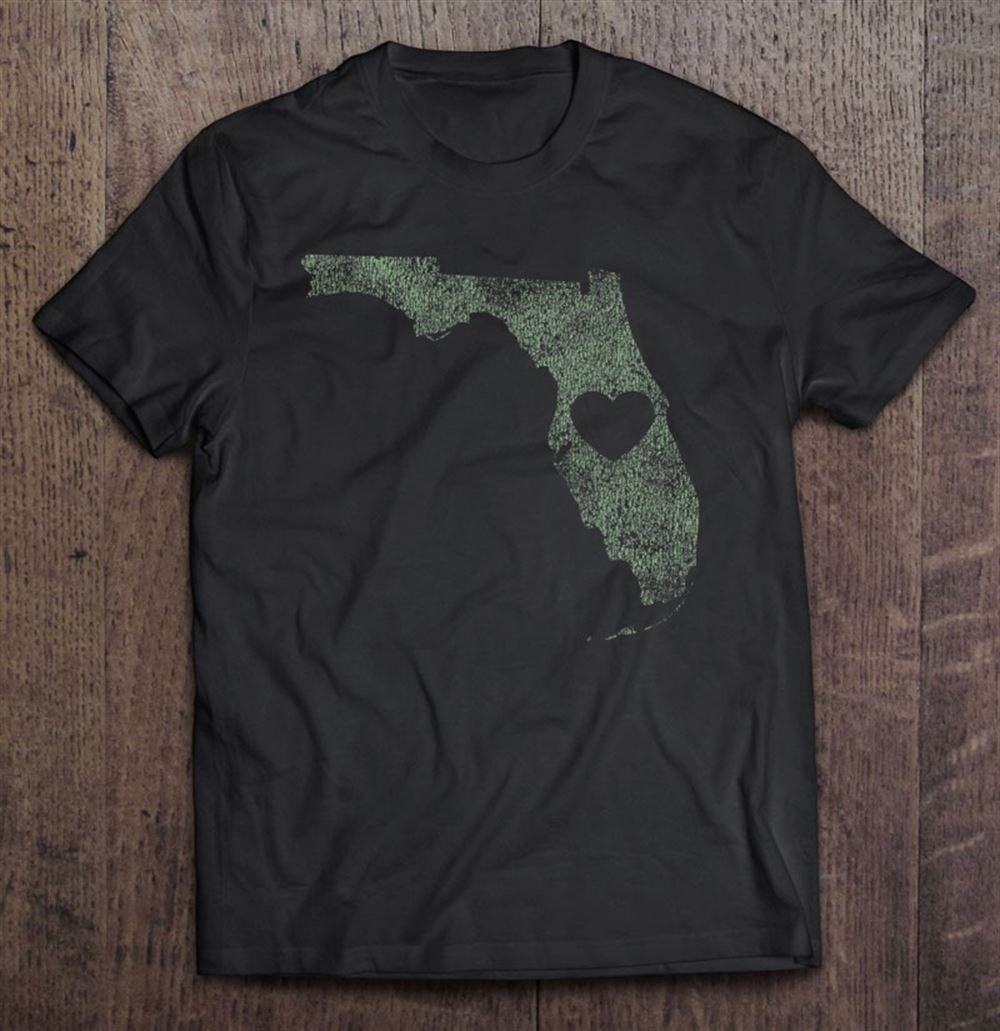 Awesome The Official Florida Love Heart Olive Green 