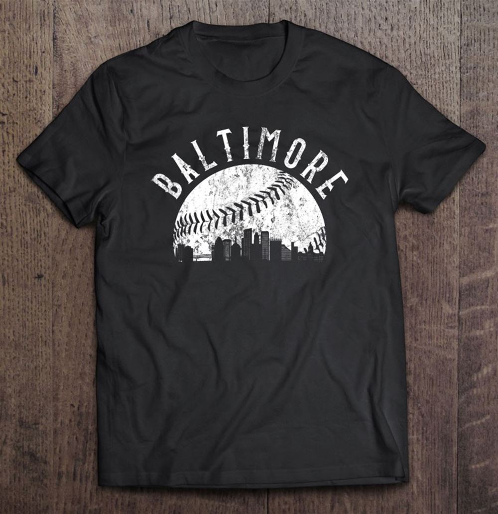 Amazing Vintage Baseball Baltimore Maryland Skyline Apparel 