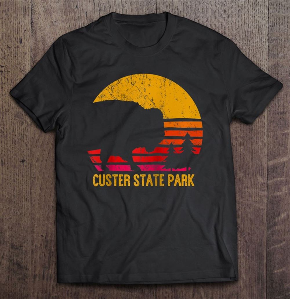 Amazing Vintage Custer State Park South Dakota Buffalo Roundup Gift Raglan Baseball Tee 