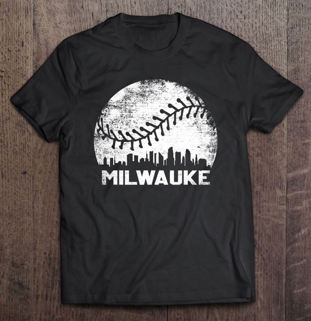 Amazing Vintage Milwaukee Baseball Wisconsin Skyline Apparel Men 