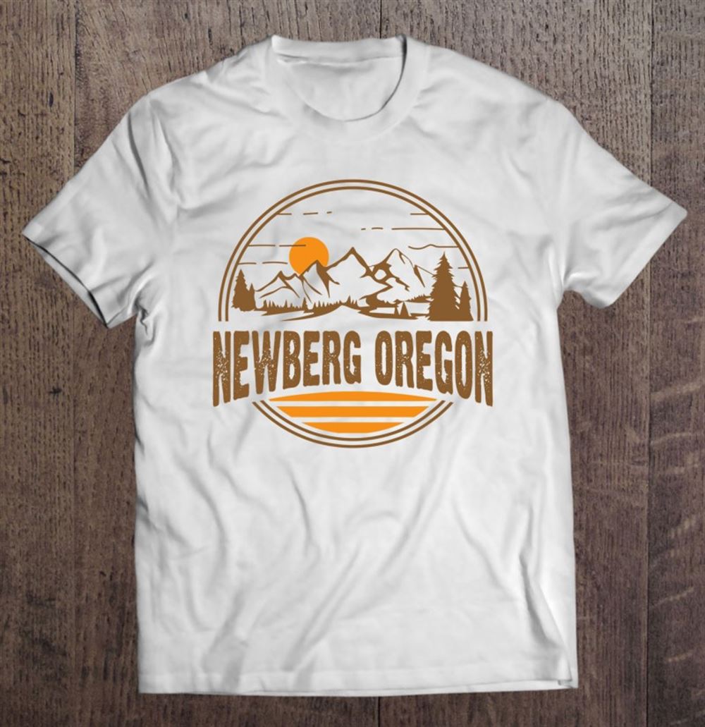 Amazing Vintage Newberg Oregon Mountain Hiking Souvenir Print 