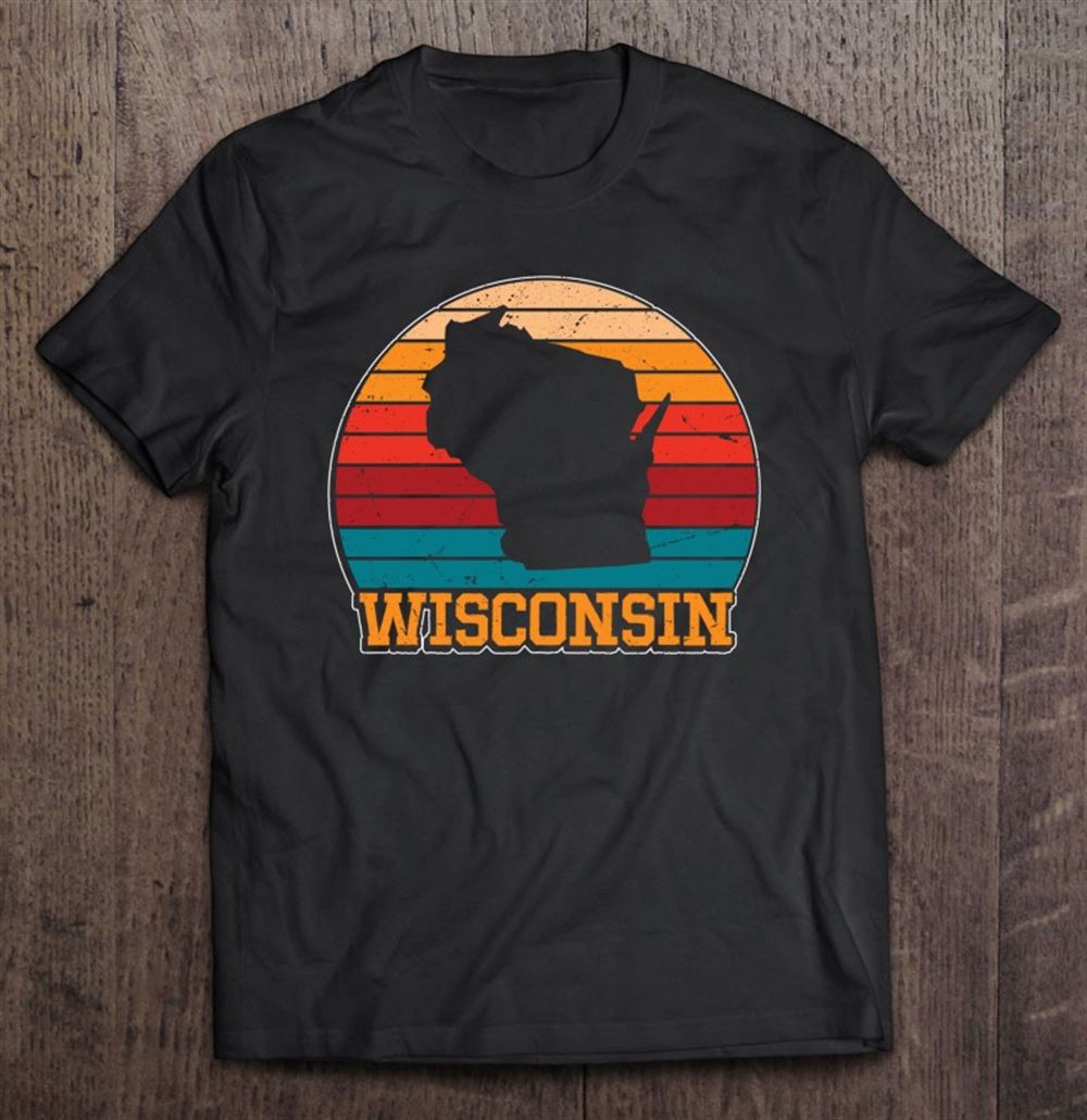 High Quality Wisconsin Retro Vintage Sunset Us State Wisconsin Silhouette 