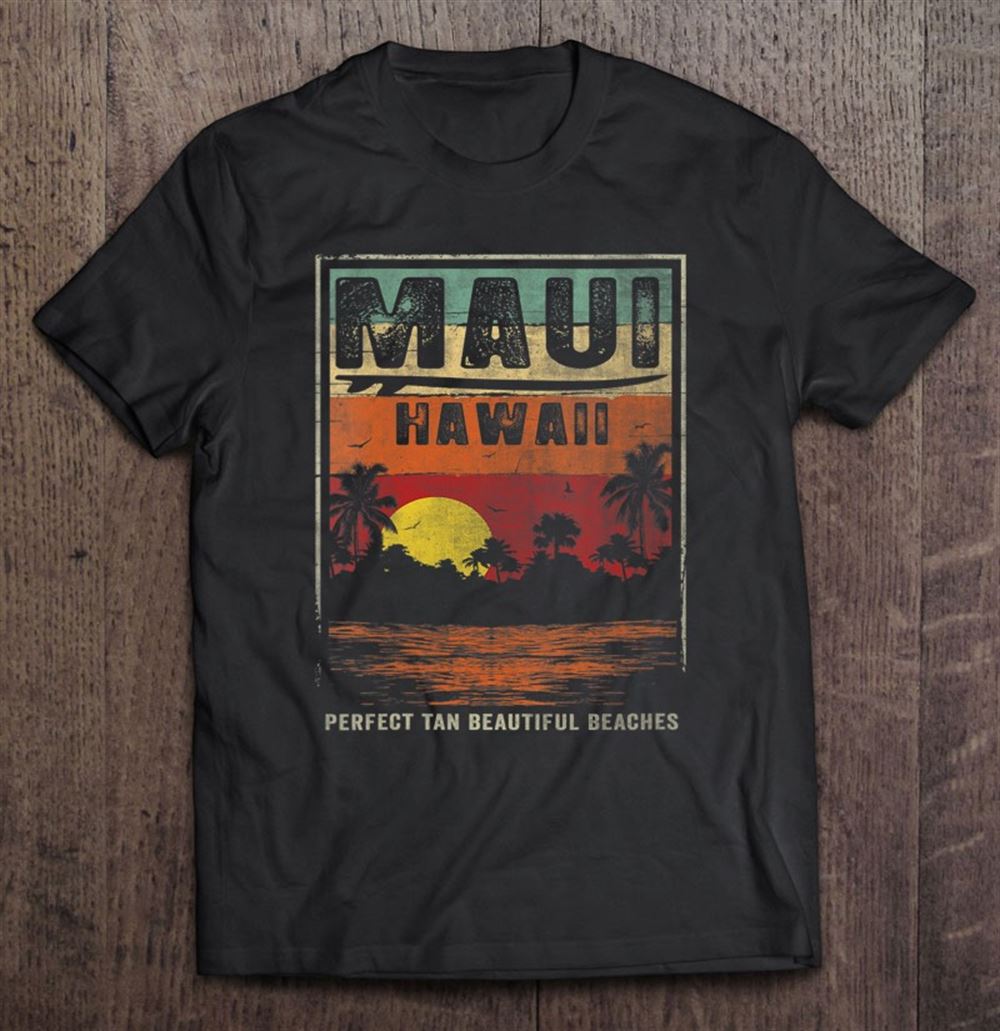 Limited Editon Womens Retro Vintage Tropical Maui Hawaii Shirt Maui Hi V-neck 