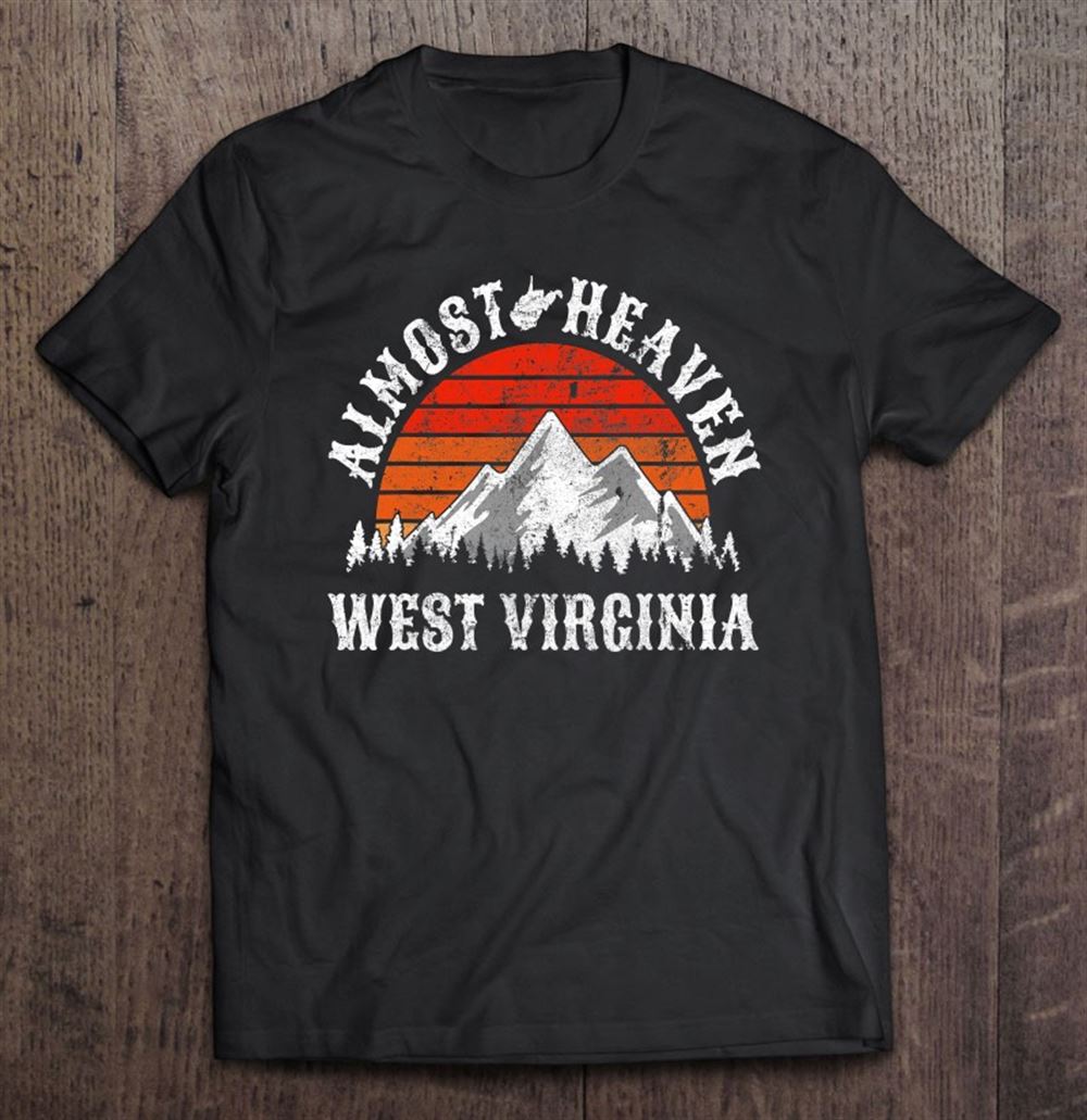 Great Almost Heaven West Virginia Mountains Retro Sunset Vintage 