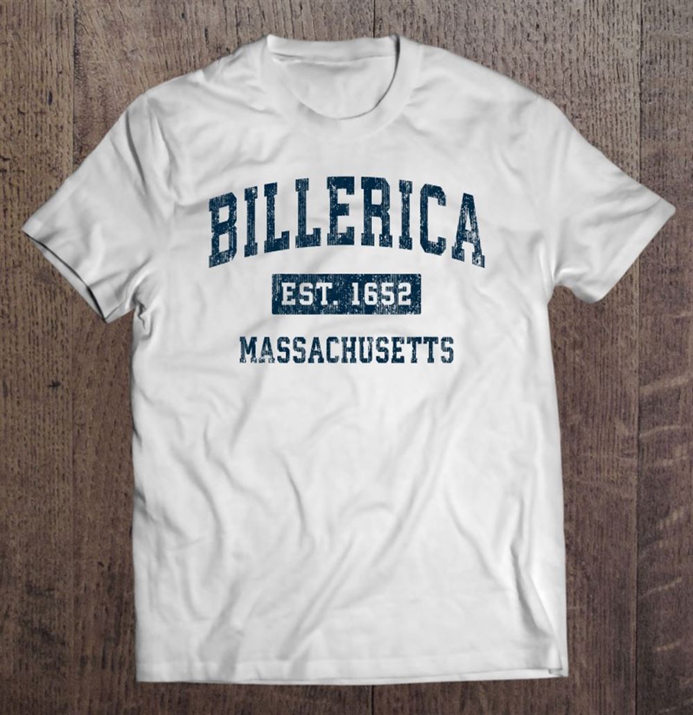 Best Billerica Massachusetts Ma Vintage Sports Design Navy Print 