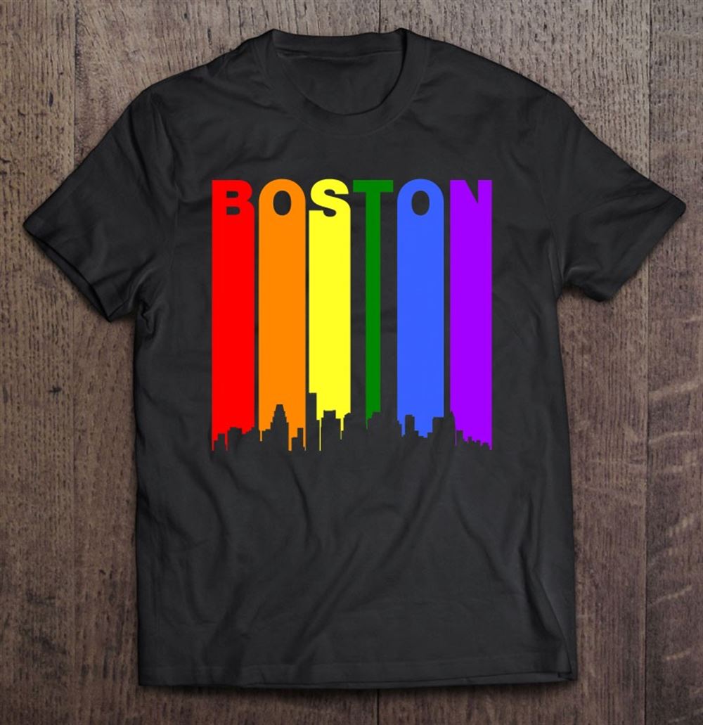 Amazing Boston Massachusetts Lgbtq Gay Pride Rainbow Skyline 