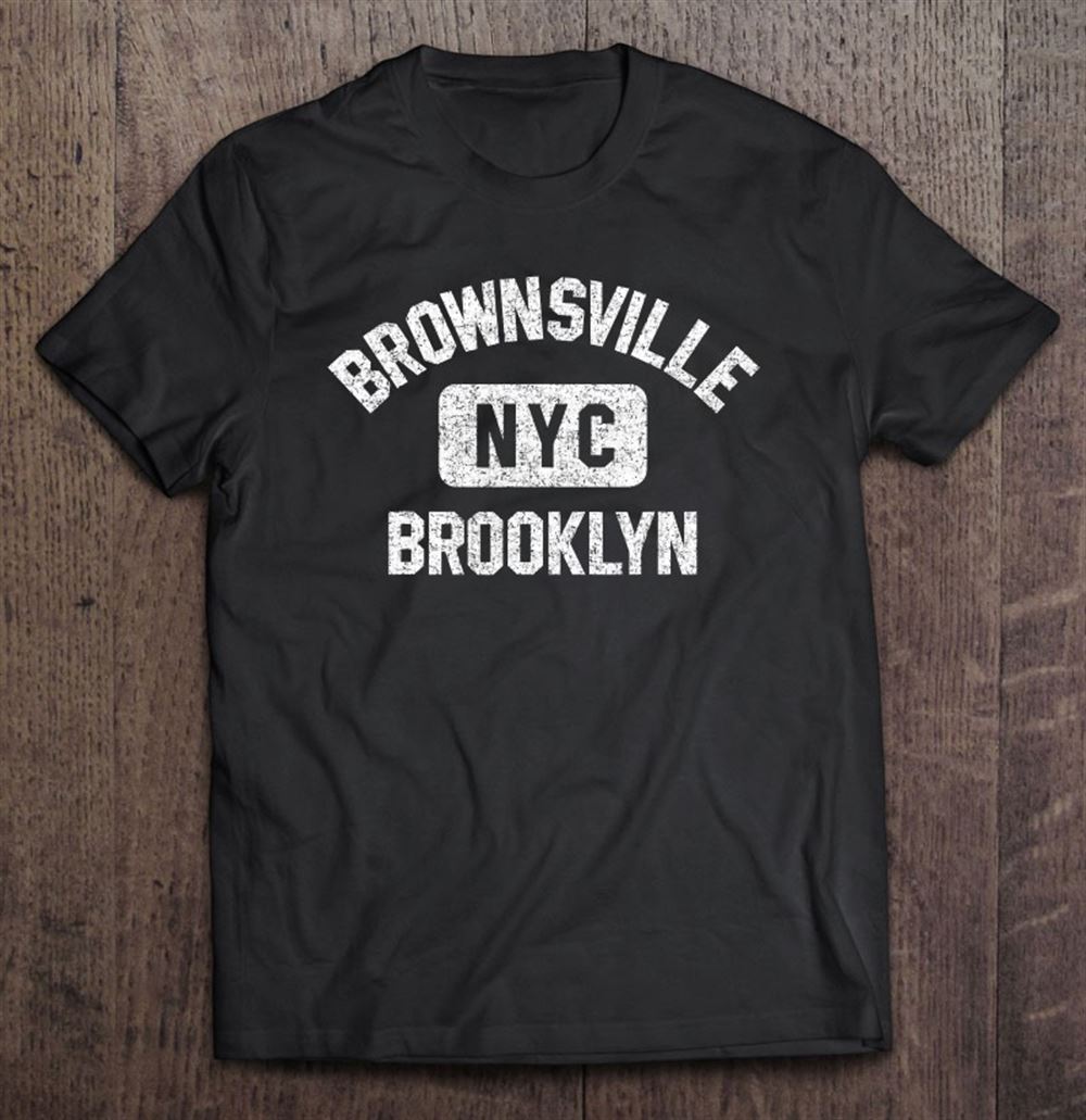 Great Brownsville Brooklyn Nyc Gym Style Distressed White Print 